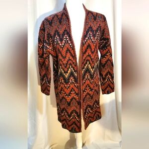 Lucky Brand Patterned Cardigan Sweater Coat